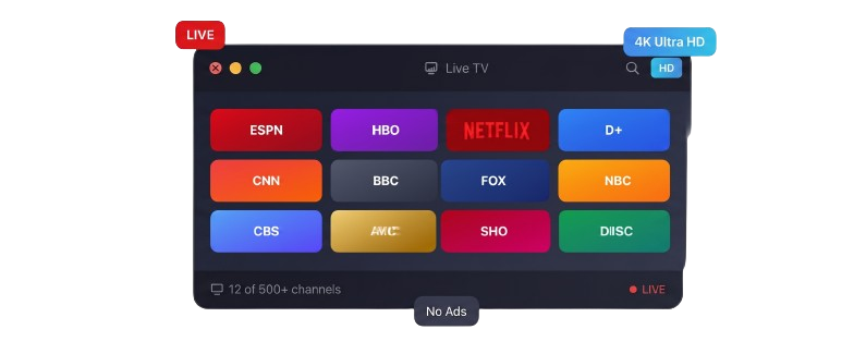 Live TV Streaming Mockup